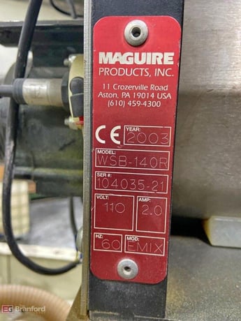 Maguire #WSB-140R, 3 componet blender, 350-450 lbs/hr., serial #104035-21 - Image 6