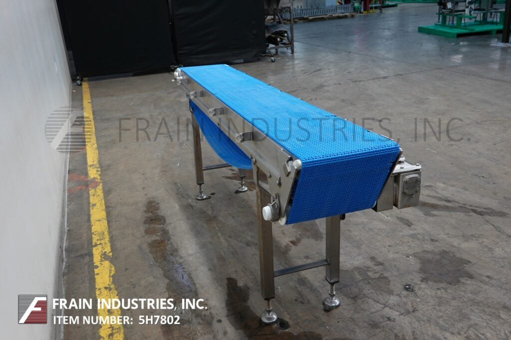14" wide x 7.1' long, Dorner #820-394/A, Stainless Steel table top conveyor, mounted on leveling legs - Image 2