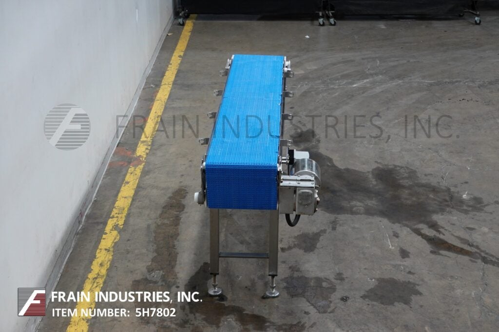 14" wide x 7.1' long, Dorner #820-394/A, Stainless Steel table top conveyor, mounted on leveling legs - Image 3
