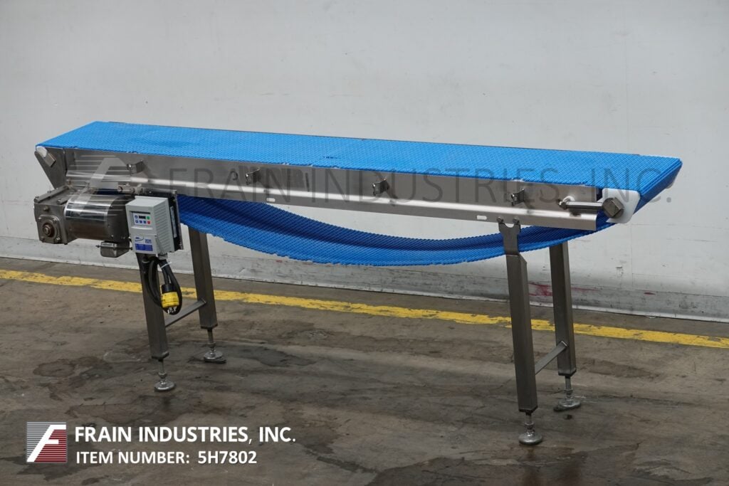 14" wide x 7.1' long, Dorner #820-394/A, Stainless Steel table top conveyor, mounted on leveling legs - Image 5