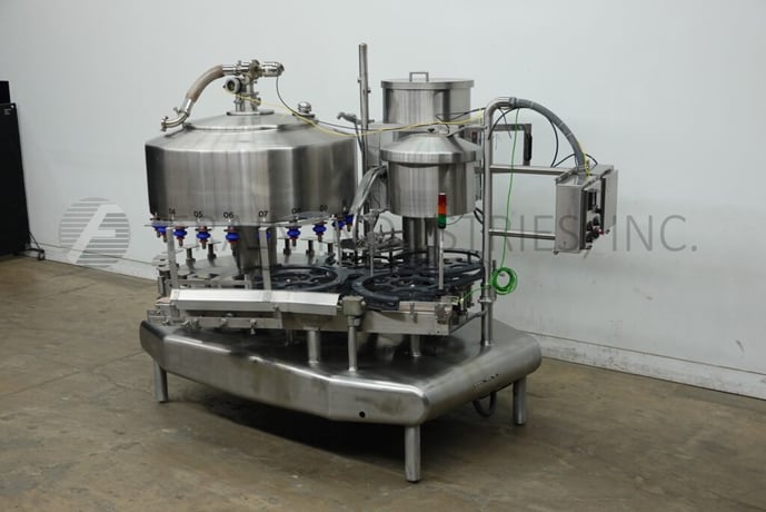 Federal #21-8, automatic, 21 head rotary, stainless steel, pressure gravity filler and 8 head rotary screw - Image 5