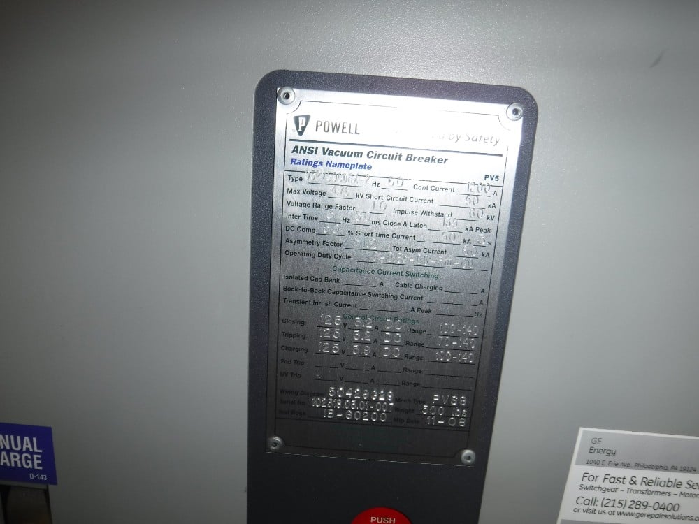 1200 Amps, Powell, 05PV63CDRX - Image 1
