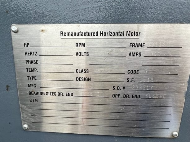 1500 HP 1185 RPM General Electric, Frame 8311SU, weather protected enclosure type 2, SB, 1.15 service factor - Image 1