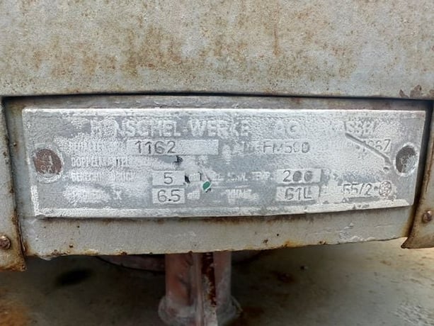 500 liter Henschel high intensity mixer including motor, 2 tier blade design - Image 8
