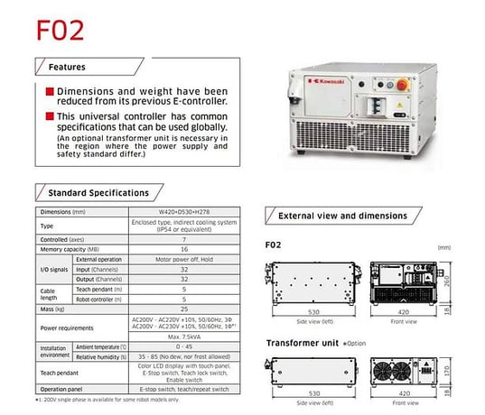 Kawasaki, BX250L, robot, F02 Control, 250 Kg, Teach pendant, cables, brand new, warranty - Image 4