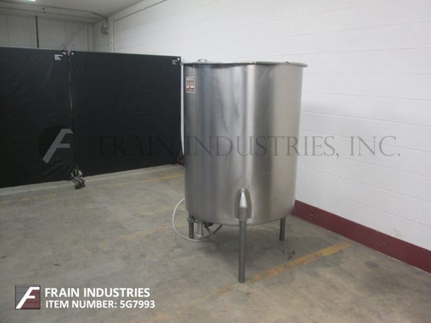 226 gallon Chem Tek, 304 Stainless Steel single wall tank, 38" diameter x 47" straight wall, lift up lid - Image 1