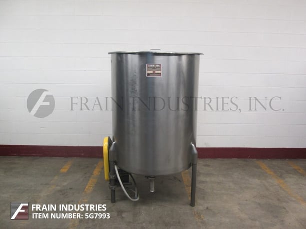 226 gallon Chem Tek, 304 Stainless Steel single wall tank, 38" diameter x 47" straight wall, lift up lid - Image 4