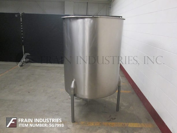 226 gallon Chem Tek, 304 Stainless Steel single wall tank, 38" diameter x 47" straight wall, lift up lid - Image 5