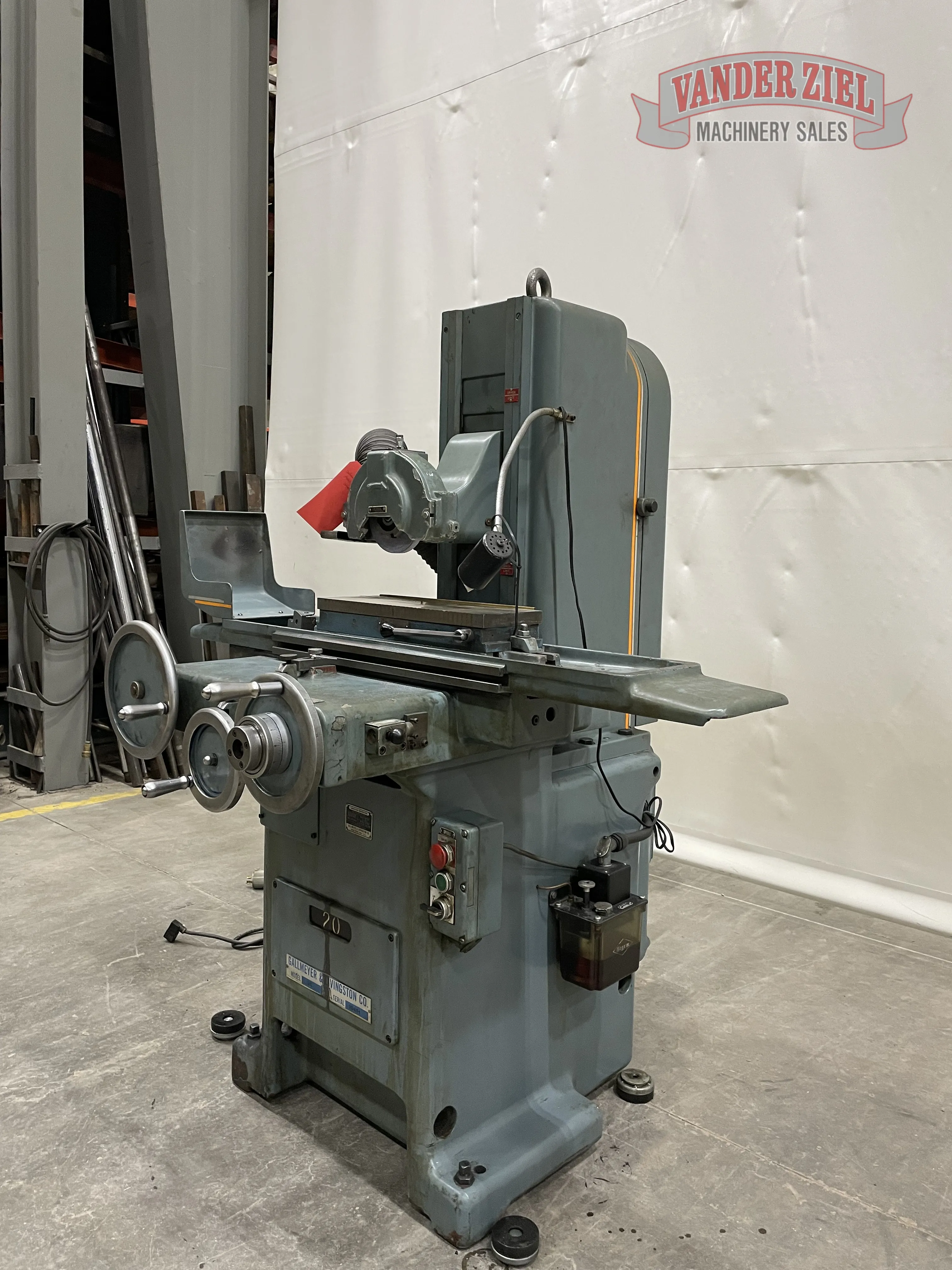 6" x 18" Gallmeyer & Livingston #20, hand surface grinder, serial #20411, #16282 - Image 3