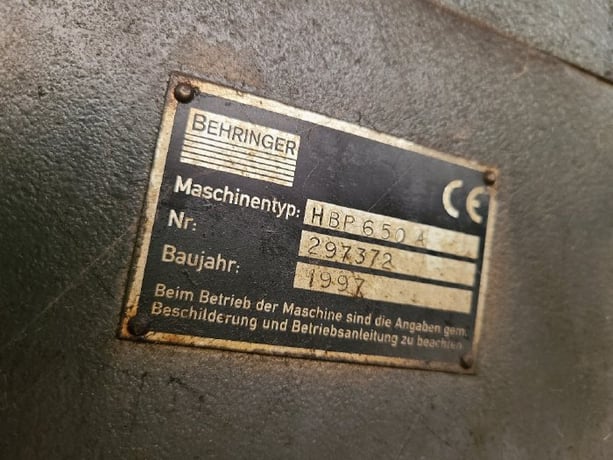33" x 25" Behringer #HBP-650A, automatic horizontal band saw, 346" x 2.62" blade, 1997 - Image 6
