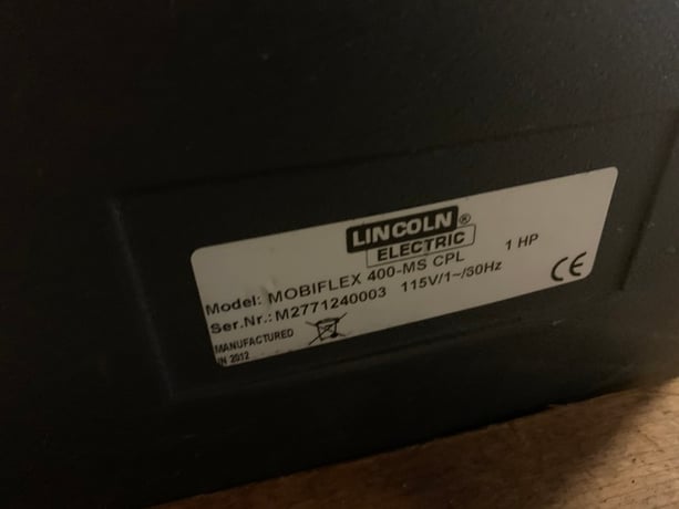 Lincoln Electric #Mobiflex-400-MS-CPL, fume extractor, 1 HP, 110 V. - Image 2