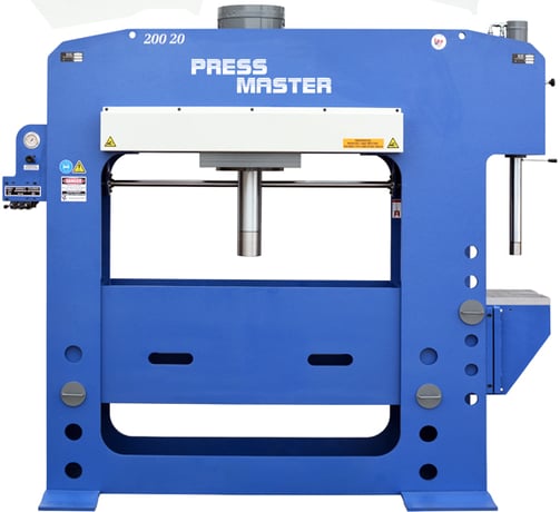 200 Ton, Press Master #HFP-200/20MWH, H-frame hydraulic press, 20" stroke, 39.25" DL, 8" throat, 12" bore - Image 1