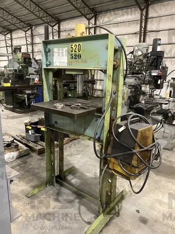 50 Ton, Enerpac, hydraulic H-frame press, 6" stroke, 28.75" btwn side frames, 13" x12" table - Image 1