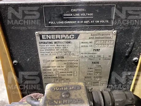50 Ton, Enerpac, hydraulic H-frame press, 6" stroke, 28.75" btwn side frames, 13" x12" table - Image 5