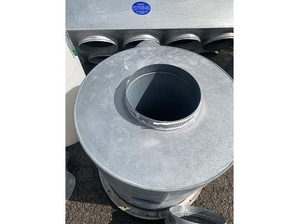 Oneida Air Systems #XXK050346, Cyclone w/After-filter Plenum, 2" SP, 5 HP, 8" inlet, (10) filter bags, 1997 - Image 2