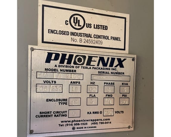 Phoenix #PHP-2100, Auto Stretch Wrapping Machine, 35 loads/hr, 4000 lb. turntable capacity, 50" L x 50" width - Image 8