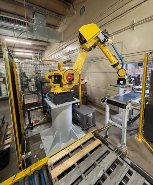 Fanuc, 165, Robotic Palletizing System, R-2000iA Controller, 5' x 24" belt conveyor, 10' Pallet Conveyor - Image 3