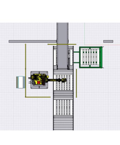 Fanuc, 165, Robotic Palletizing System, R-2000iA Controller, 5' x 24" belt conveyor, 10' Pallet Conveyor - Image 9