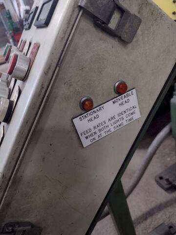 Haven #912, double end chamfering machine, 3" x .120", adjustable electric feed, #15806 - Image 7