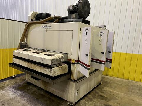 63" Midwest Automation #N3-6375, 3 head wet type belt deburring grinding machine, #18225 - Image 3