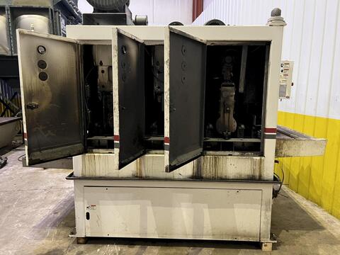 63" Midwest Automation #N3-6375, 3 head wet type belt deburring grinding machine, #18225 - Image 6