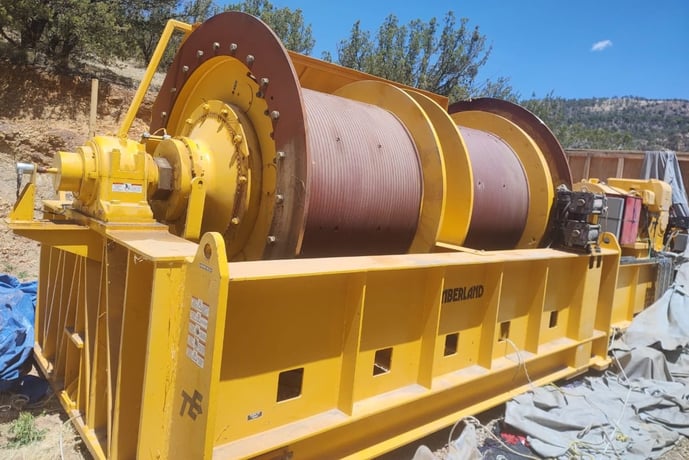 7.5 Ton, Timberland Mine Hoist, unused surplus, 15000 lb line pull, 2 drum balanced load over under, 48" dia. - Image 10