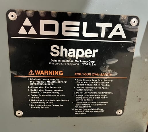 Delta #43-373, shaper, 200 V., 3 phase, 60 Hz,, serial #86K19798 - Image 4