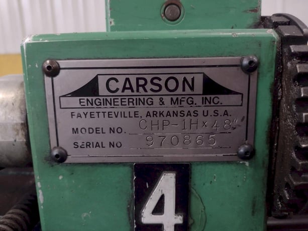 4-1/8" x 48" Carson #CHP-1H, tube end punch forming machine, hydraulic, #17891 - Image 2