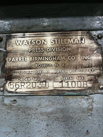 300 Ton, Watson Stillman #56R2039, horizontal wheel press, 7-1/2 HP, 15" stroke, 10' BH, 1955 - Image 4