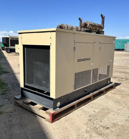 30 KW Generac #2027789, liquid propane generator set, weather protected enclosure, 120/240 Volts, 725 hours - Image 1
