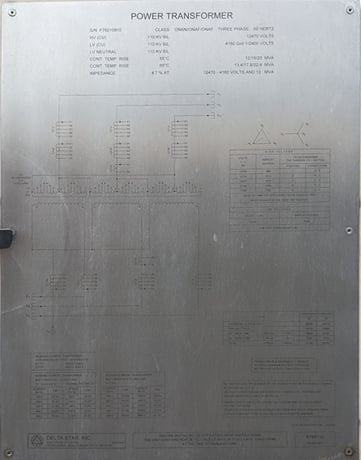 12000/13400/16000/17900/20000/22400 kVA, 12470 DELTA Primary, 4160 GRDY Secondary, DELTA STAR Substation - Image 1