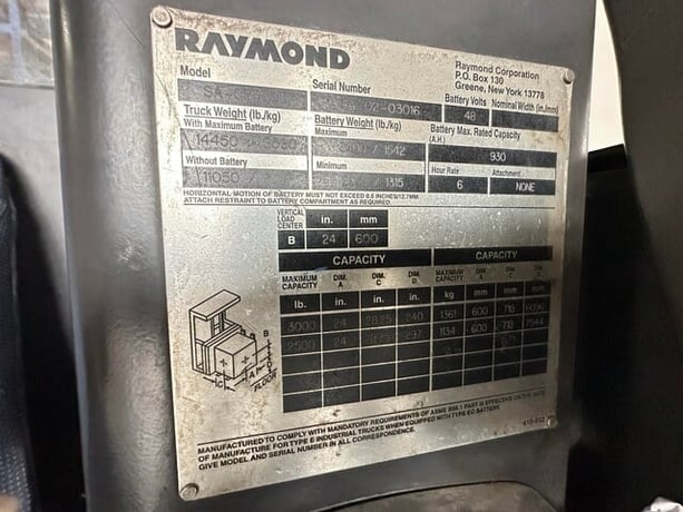 3000 lb. Raymond #SA-CSR30T, forklift - Image 5