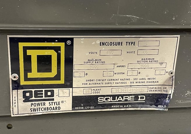 3000 Amps, Square D #QED switchboard sections 480 Volts 3P3W with MasterPact Breakers - Image 7