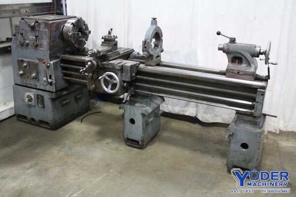 18" x 60" Mueser, engine lathe, 12" swing over cross slide, 4-jaw 12" chuck, 5 HP, 3 point steady rest, #67231 - Image 1