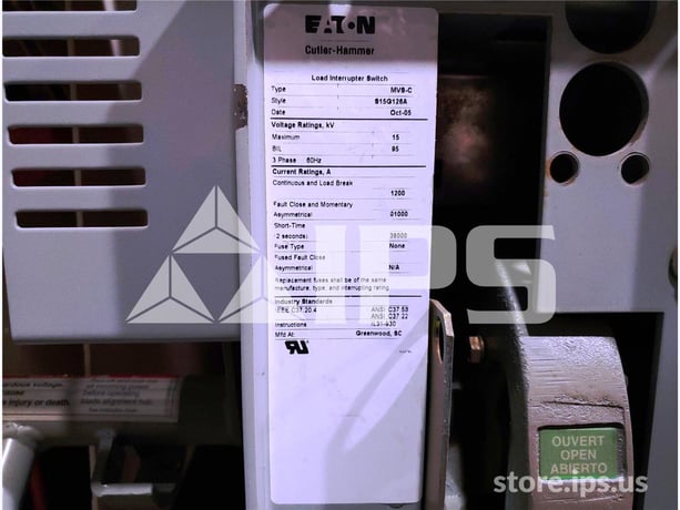 1200 Amps Ch Mvs-c Load Interrupter Switch Unused Surplus 15kv, 38ka, 95 KV Bil - Image 2