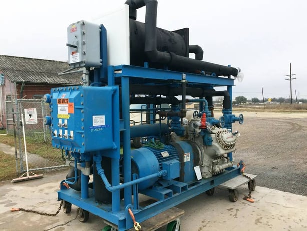 15 Ton, Mycom Nutemp, Water Cooled Indoor Chiller Skid, 75 HP compressor, 1992 - Image 5