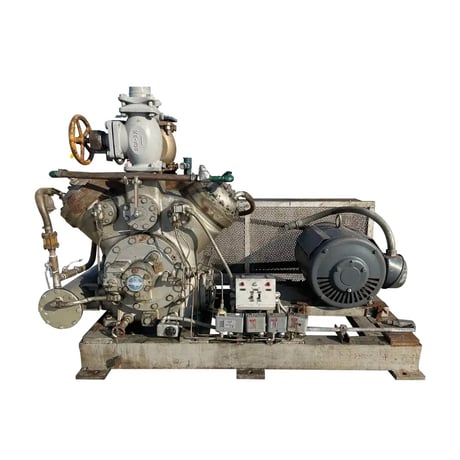 75 HP Mycom N4B, 4-Cylinder Reciprocating Compressor Package, Belt Driven, 230/460 V, 1200 RPM, 470 psig - Image 1