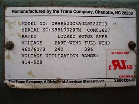 Trane CRHR500C4A0A0R2J0C0, Bare 6-Cylinder Reciprocating Compressor, Semi-Hermetic Driven, 460 V, 3 Ph. - Image 8