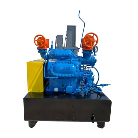 100 HP Vilter 448, 8-Cylinder Reciprocating Compressor Package, Belt Driven, 460 V, 1200 RPM, 320/162 psig - Image 1