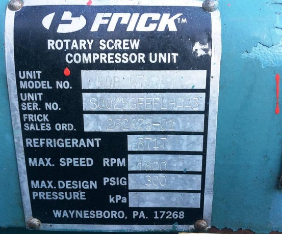 50 HP Frick RDB-67, Rotary Screw Compressor Package, 208-230/460 V, 1800 RPM, 300 psig, Missing Control Panel - Image 5