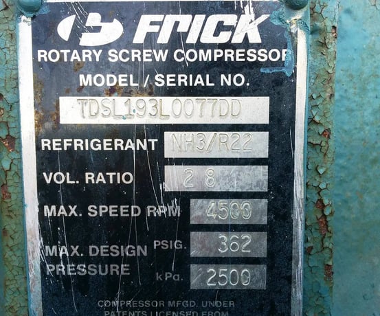 50 HP Frick RDB-67, Rotary Screw Compressor Package, 208-230/460 V, 1800 RPM, 300 psig, Missing Control Panel - Image 6