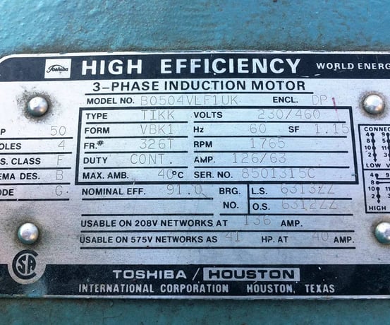 50 HP Frick RDB-67, Rotary Screw Compressor Package, 208-230/460 V, 1800 RPM, 300 psig, Missing Control Panel - Image 7