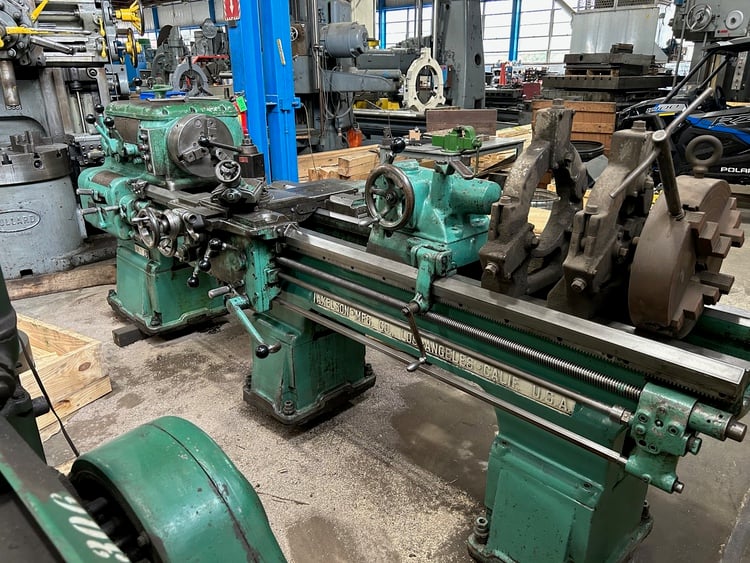 18" x 78" Axelson #16", engine lathe, 11" swing over cross slide, 3-jaw 12" chuck, steady rest, 15 HP, 1952 - Image 2