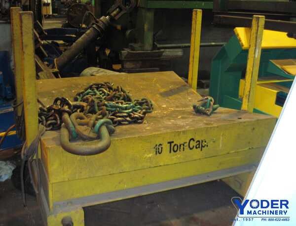 20000 lb. Coil transfer car with 28' rail, 1/2 HP, 72" dia capacity, 62" x 64" V bed, #61551 - Image 1