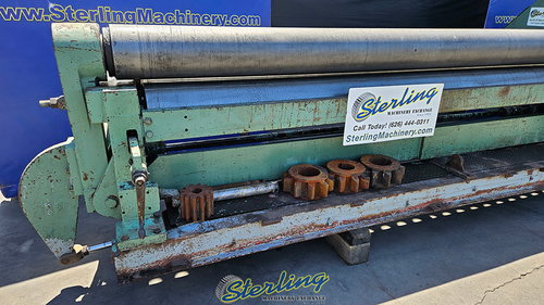 12' x 5/16" Bertsch #8-B, initial pinch power roll, 10.5" roll diameter, 6-12 FPM, rear roll geared & lower - Image 2