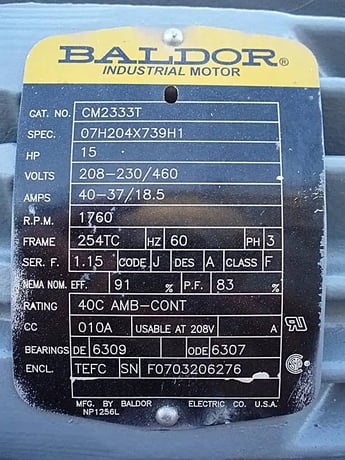 APV, Positive Displacement Pump, 15 HP, 1760 RPM, 208-230/460 V, 350 RPM speed - Image 9