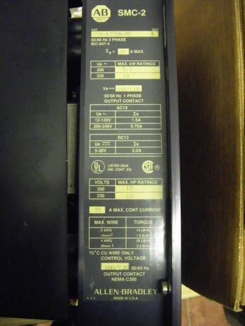 Allen-Bradley, SMC-2, Smart Motor Controller Soft Start, 10 HP, 8.5-10 kW, 200 to 240 V, 50/60 Hz, 3 phase - Image 2