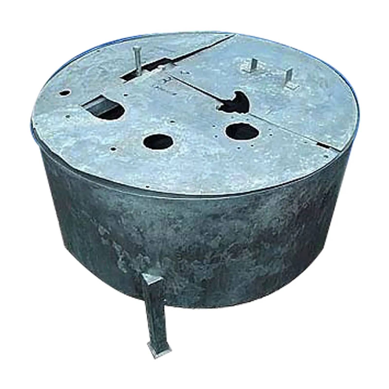40 gallon Stainless Steel Tank, Three-piece cover, 2" diameter pipe - Image 2