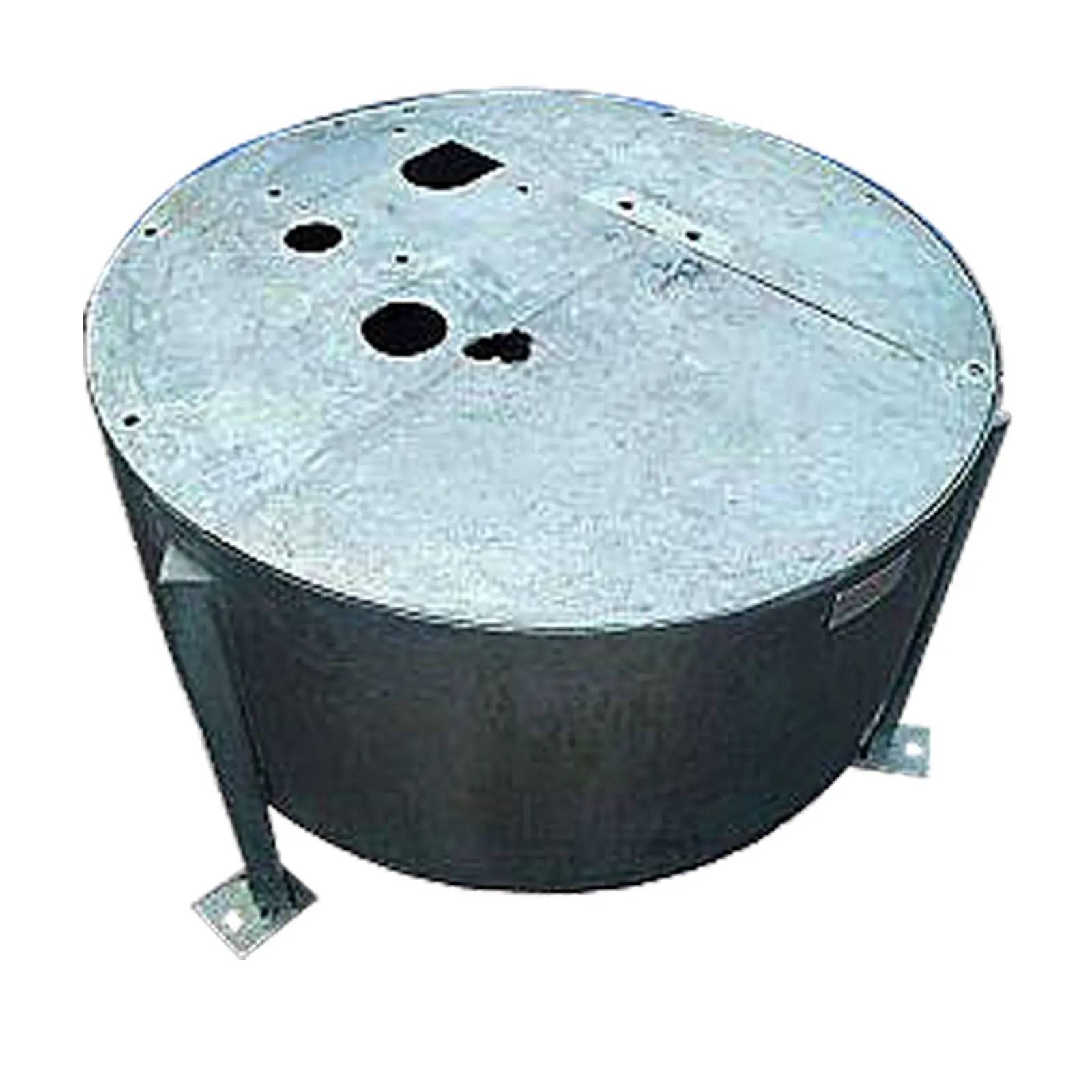 40 gallon Stainless Steel Tank, Three part cover, 4" square, 3" diameter, & 2-1/2" diameter Openings, 2" - Image 1