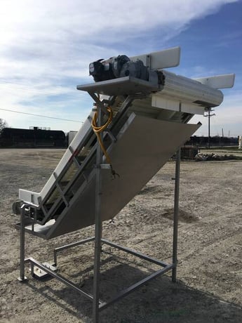 40" wide, Incline Conveyor, 1 HP, 38" wide plastic belt, 5" sidewalls, 36" Infeed elevation, 87" Discharge - Image 5